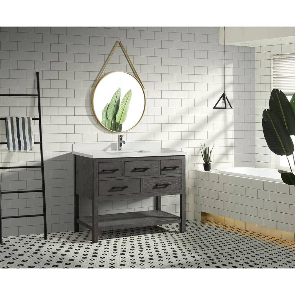Ari Kitchen & Bath Betty 42'' Single Bathroom Vanity with Quartz Top