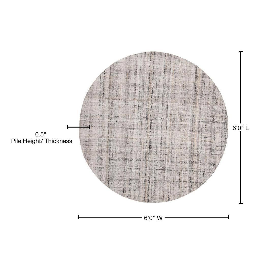 Abstract ABT141 Handmade Indoor Area Rug - Camel/Black - 6' Round - Safavieh