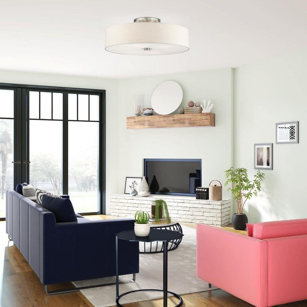 Livex Lighting Meridian 6 - Light Semi-Flush Mount in  Brushed Nickel