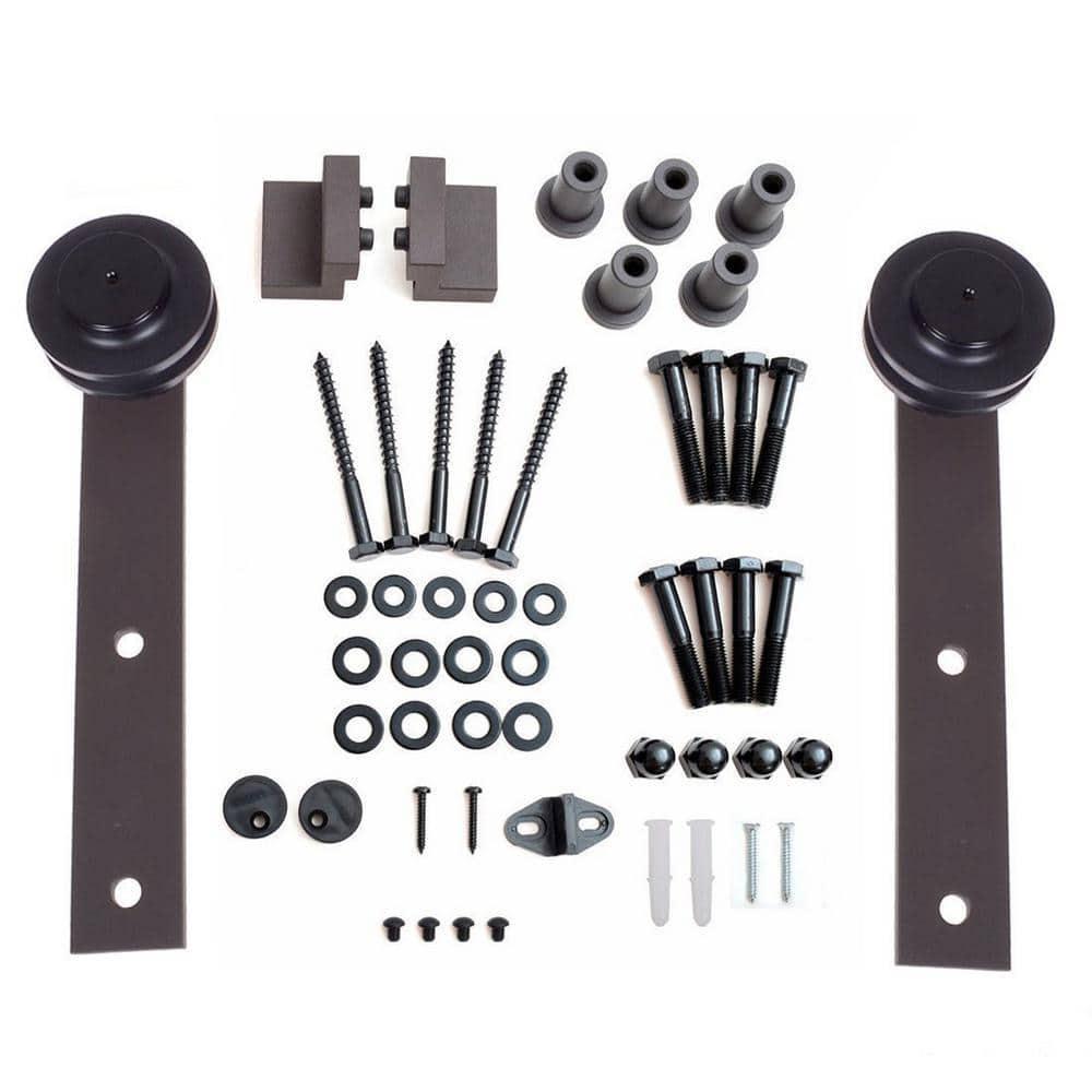 Calhome 36'' x 84'' Solid Wood Paneled Painted with Installation Hardware Kit Barn Door