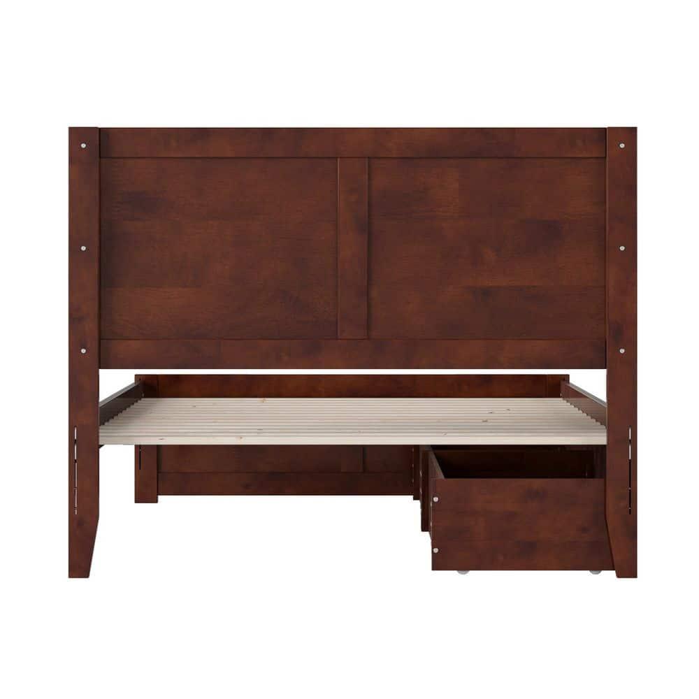 AFI Canyon Walnut Solid Wood Platform Bed with Matching Footboard & Storage Drawers, Full