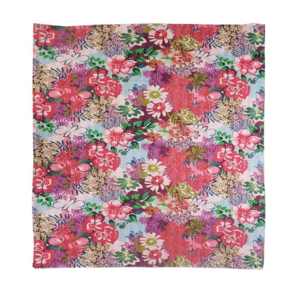 Rajani Home Advika Handmade Kantha Cotton Throw Blanket