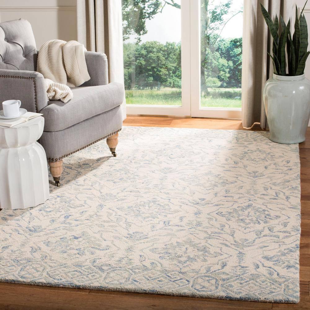 Dip Dye DDY901 Hand Tufted Area Rug - Light Blue/Ivory - 3'x3' - Safavieh.