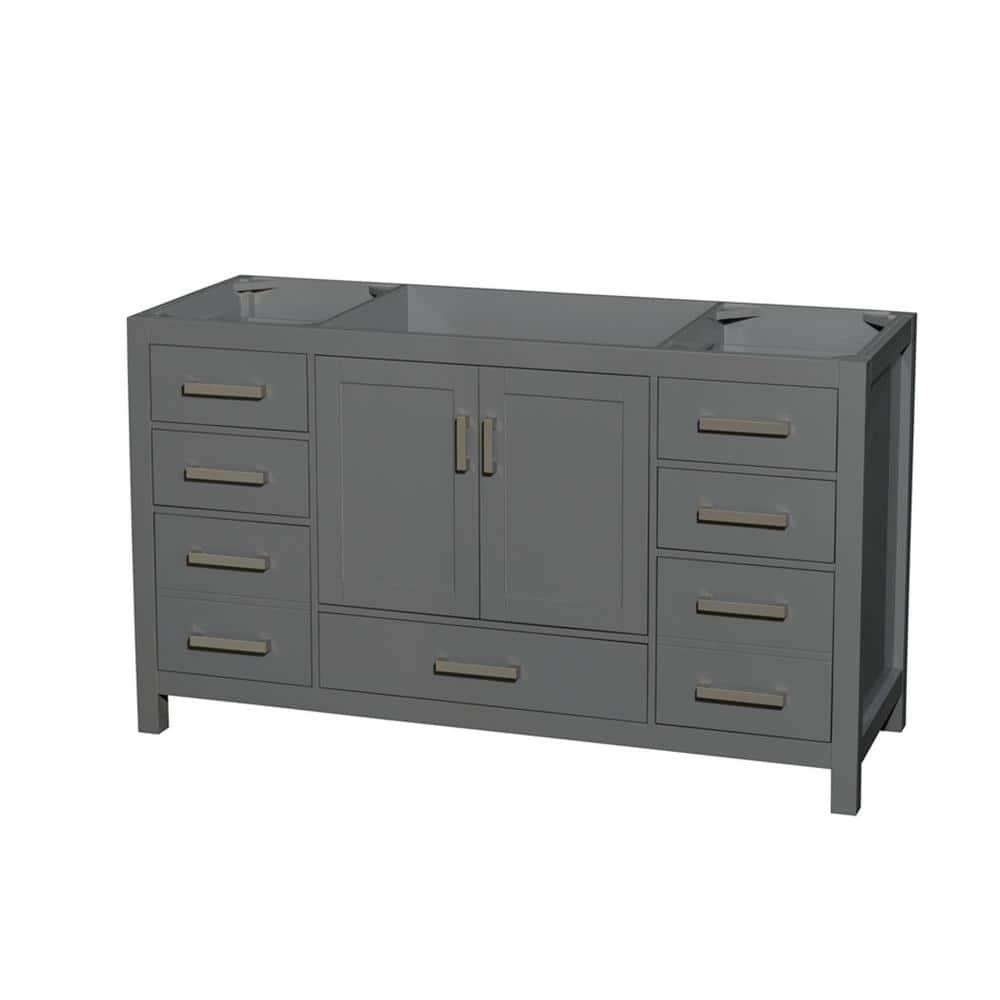 Wyndham Collection Sheffield 59" Freestanding Single Vanity Base Only