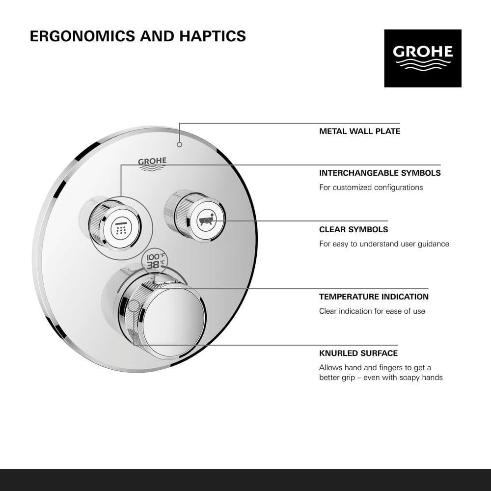 GROHE Grohtherm SmartControl Dual-Function Shower Thermostatic Valve Trim