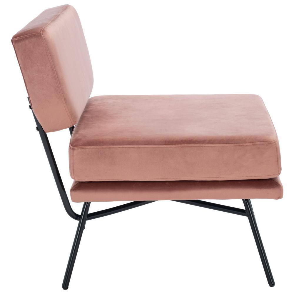 SAFAVIEH Kermit Accent Chair Dusty Rose / Black