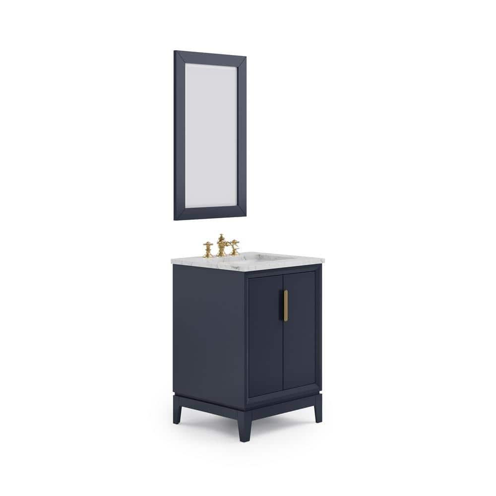 Elizabeth Collection 24 in. Bath Vanity in Monarch Blue With Vanity Top in Carrara White Marble - Vanity Only