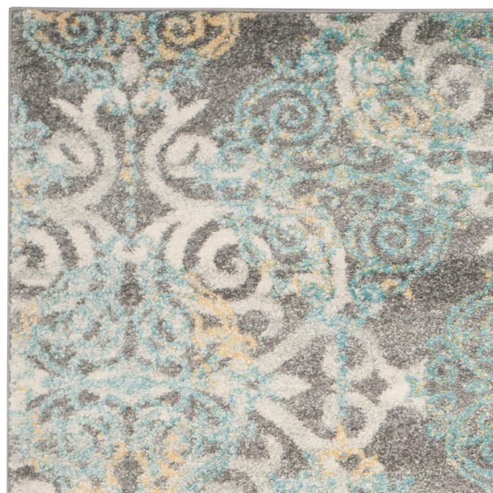 Evoke EVK230 Power Loomed Indoor Area Rug - Grey/Ivory - 5'3"x7'6" - Safavieh