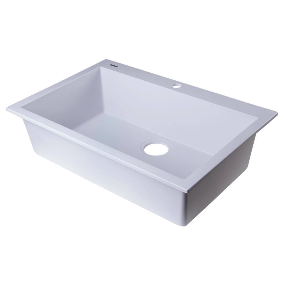 29.88'' L Drop-In Single Bowl Granite Kitchen Sink