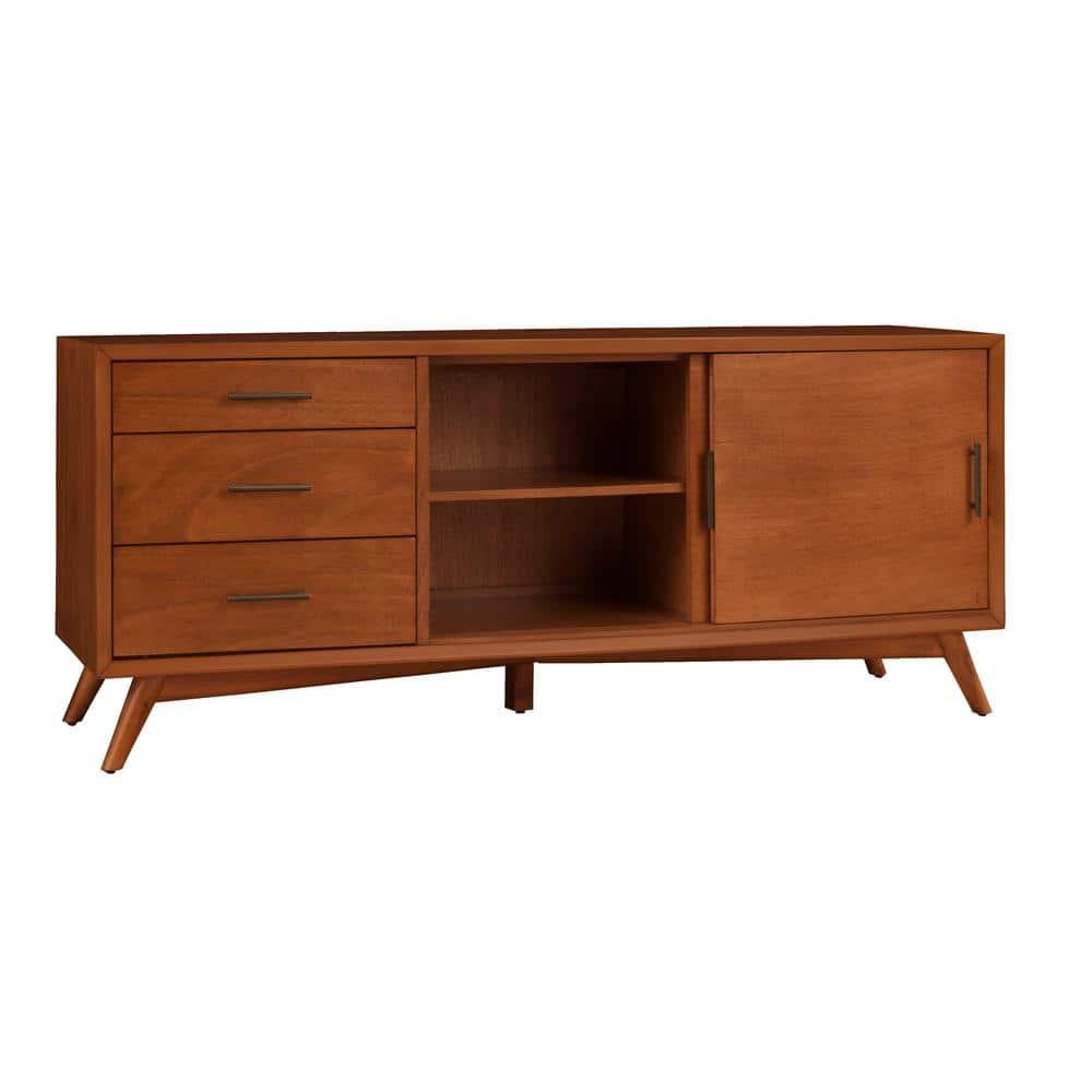 Alpine Furniture Flynn Large Wood TV Console in Acorn Brown
