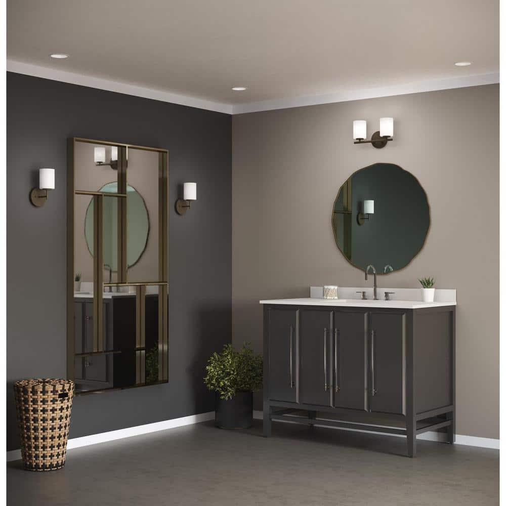Progress Lighting Replay Collection 2-Light Bath Vanity, Brushed Nickel, Shade Included