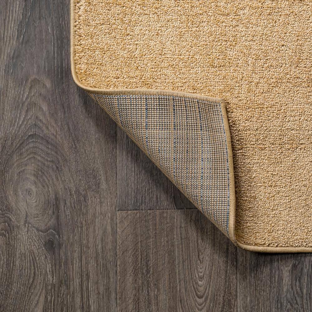 4'x6' Haze Solid Low-Pile Area Rug, Mustard - JONATHAN Y