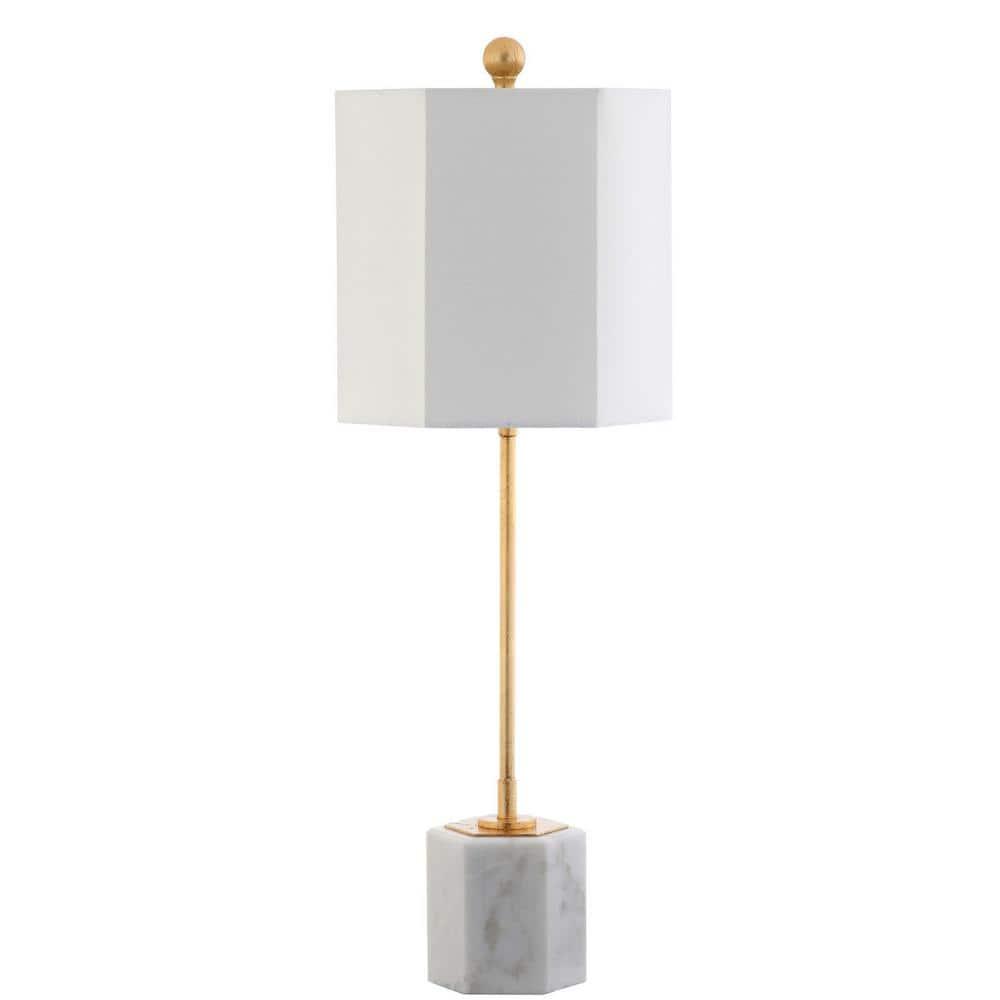 Magdalene Marble Table Lamp (Set of 2) - 29 Inch Height - TBL4069 - White Marble/Gold - Safavieh