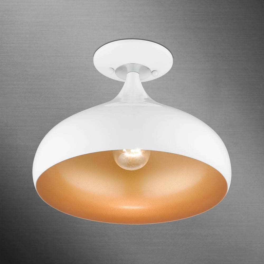 Livex Lighting Amador 1 - Light Semi-Flush Mount in  Shiny White