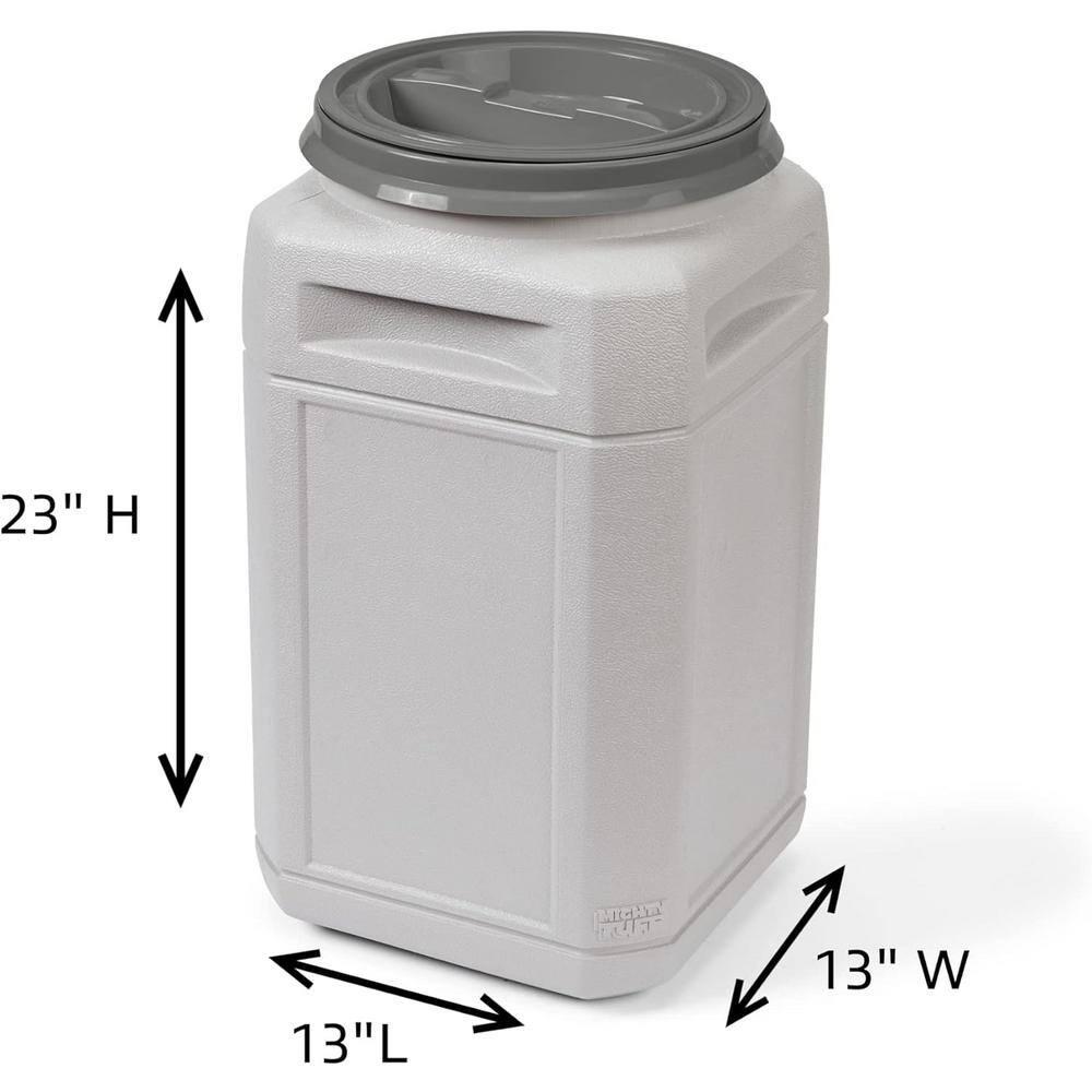 Mighty Tuff 13 Gal, up to 54 Lbs. Pet Food Storage Container with Airtight Twist Lid and Built-In Handles