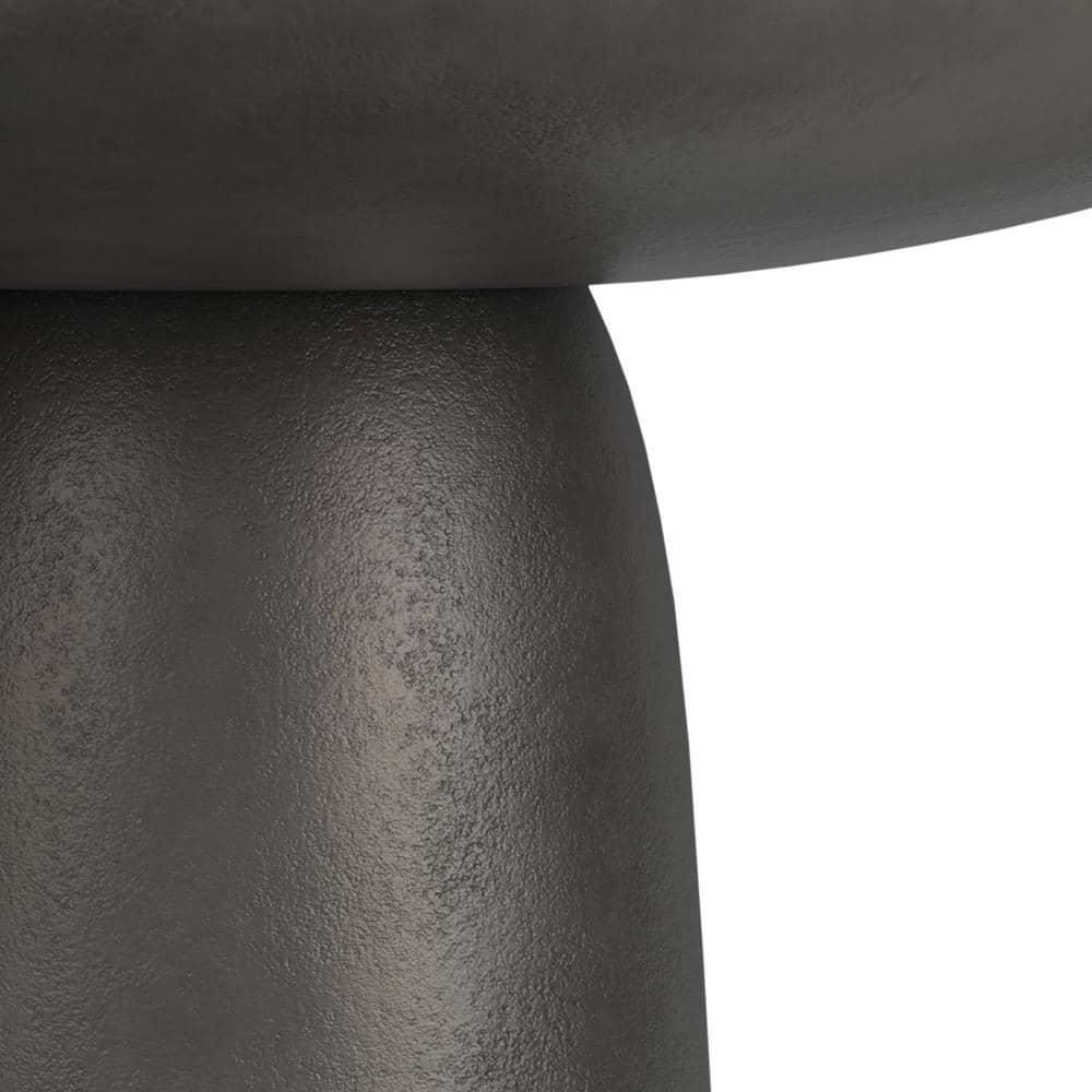 Simpli Home Alexa 30"W Cast Aluminum Mid-Century Modern Round Coffee Table with Pedestal Base, Fully Assembled