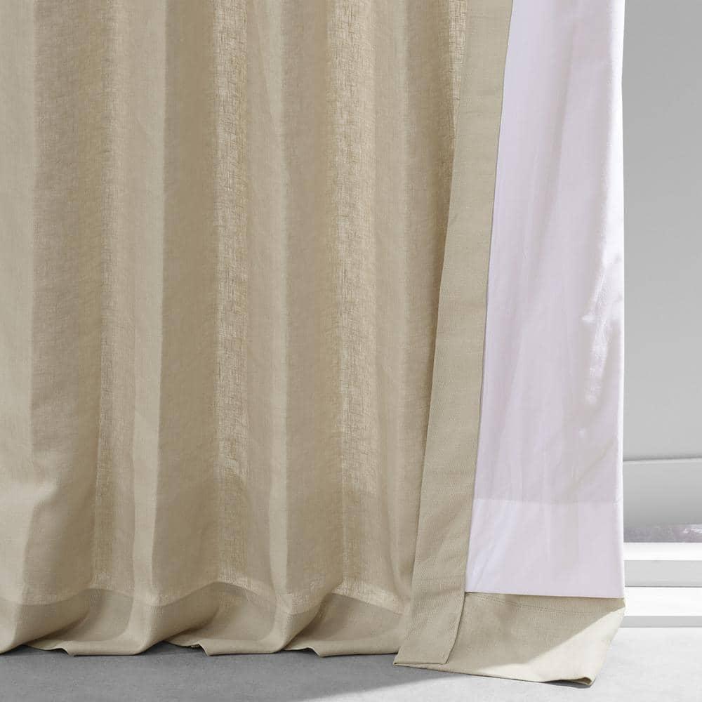 HPD HALF PRICE DRAPES French Linen Curtains 120 Inches Long Room Darkening Curtains for Bedroom & Living Room 50 X 120, (1 Panel), Walnut Beige