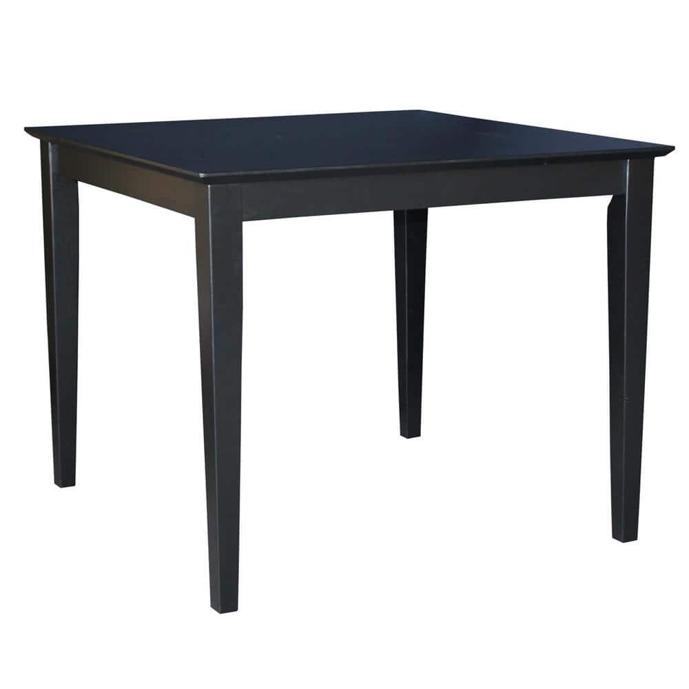 International Concepts 36" Square Solid Wood Top Dining Table with Shaker Legs Black: Parawood, Non-Extension, Seats 4