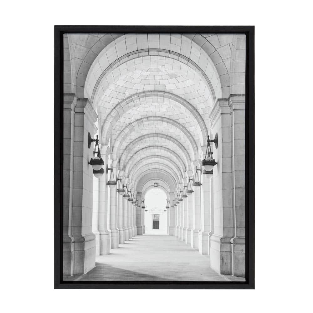 Kate and Laurel Sylvie Union Station Framed Canvas by Golie, 18x24, Black