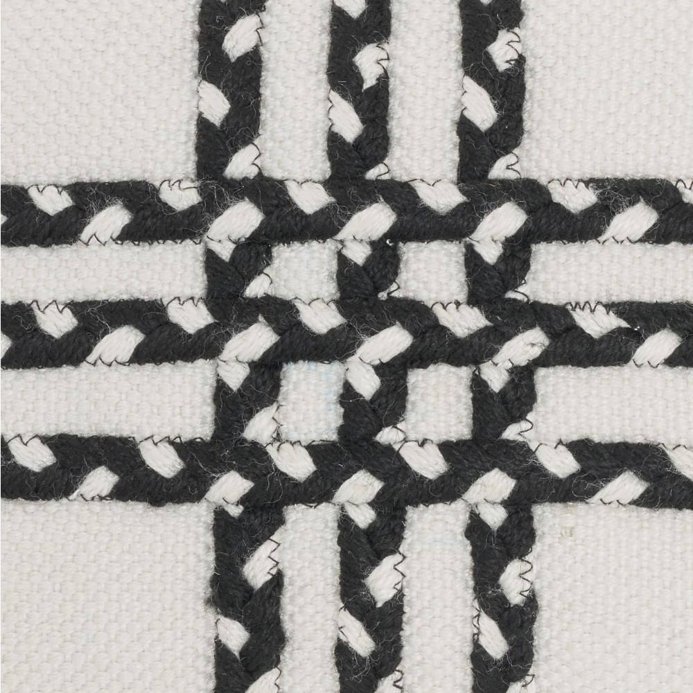 Nourison Crossed Braids Black 14" x 20" Indoor/Outdoor Throw Pillow