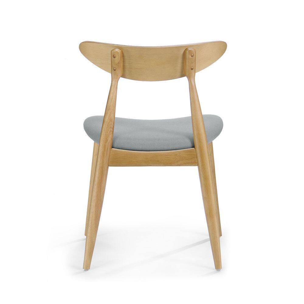 Christopher Knight Home Barron Mid Century Modern Rubberwood Fabric Upholstered Dining Chairs (Set of 2), Beige/Natural Oak