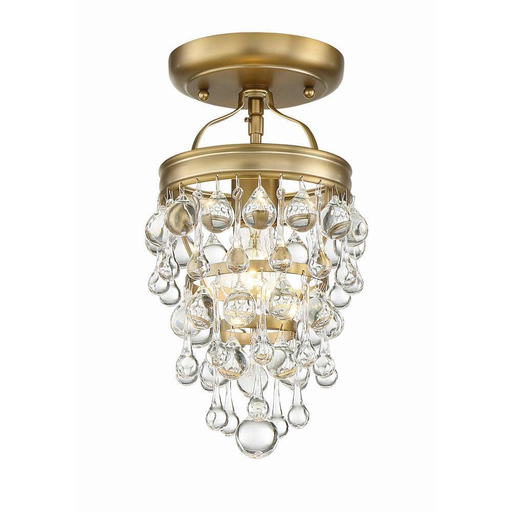 131-VG-Crystorama Lighting-Calypso - 1 Light Pendant in Traditional and Contemporary Style - 7.25 Inches Wide by 13.75 Inches High-Vibrant Gold Finish