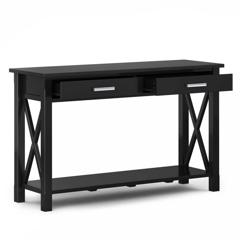 Simpli Home Kitchener 47"W Solid Wood Contemporary Storage Console Table with 2 Drawers and Bottom Storage Shelf