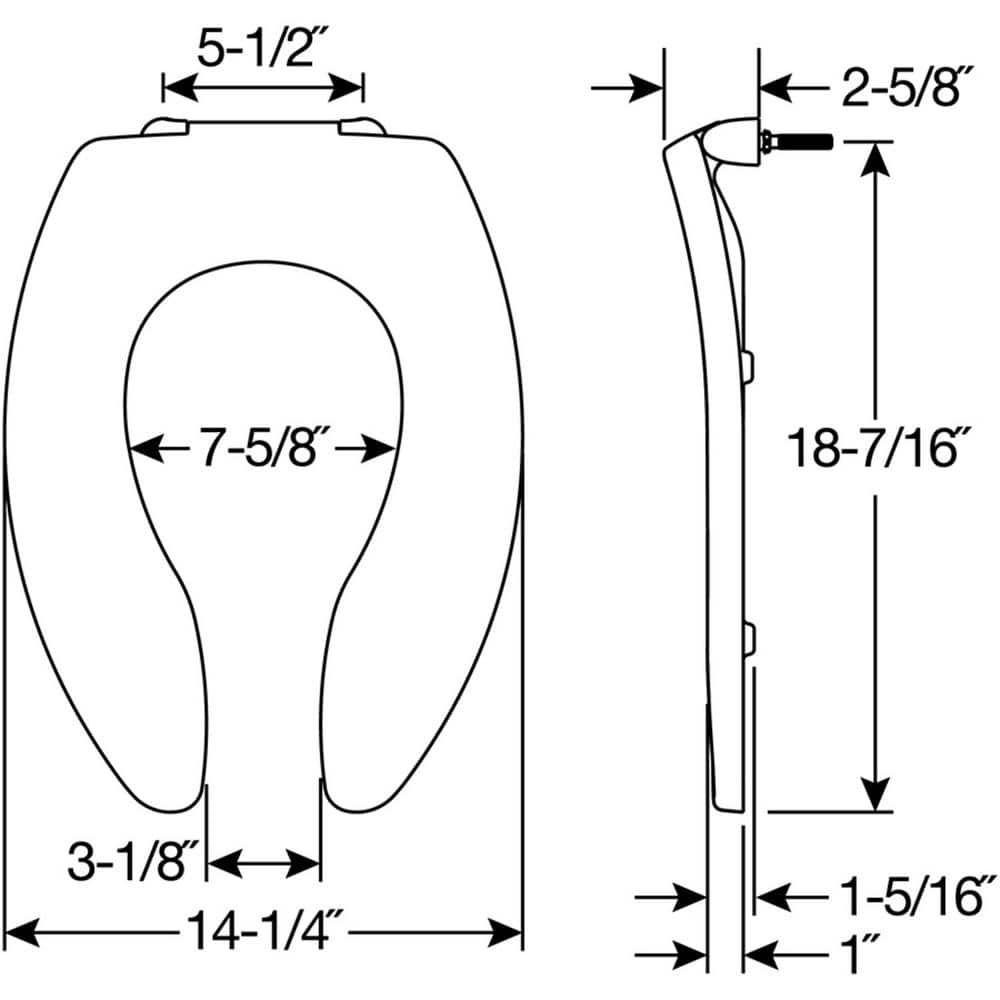 Bemis 047 1655SSCT 000 Toilet Seat Open Front Less Cover with Self Sustaining Check Hinge, Black, Elongated with Slow Close