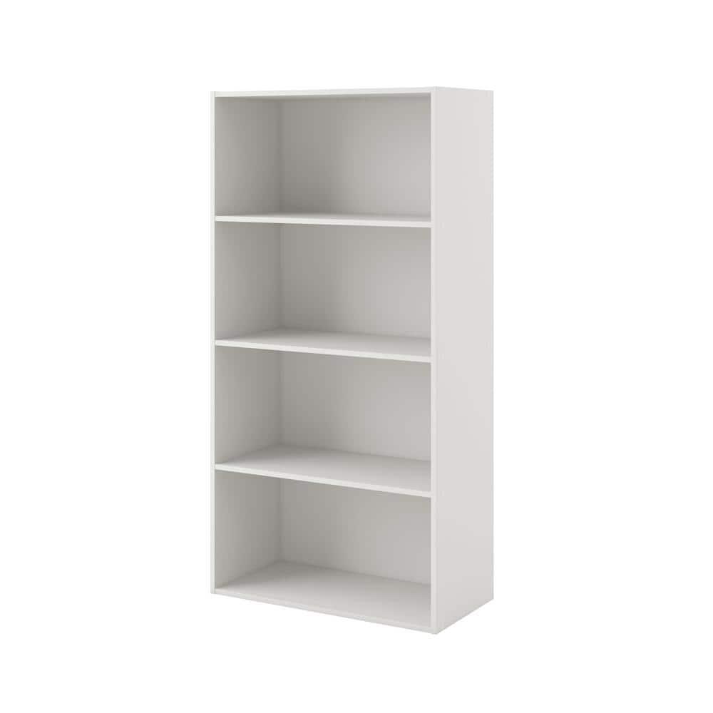 24/7 Shop At Home 46.9" Silkpath Modern 4 Tier Stackable and Modular Bookcase White: Modular Organizer, Open Shelving