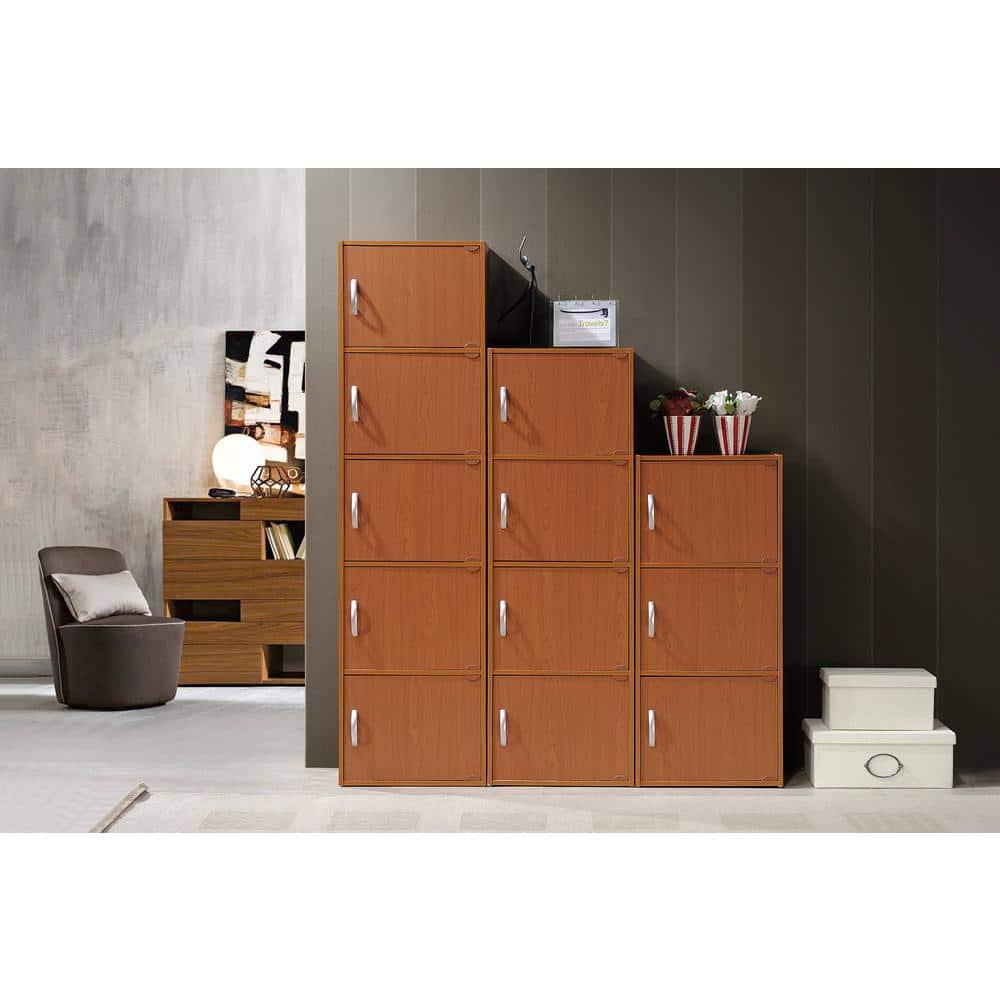 Versatile Kids' Black Storage Cabinet with Cubes and Doors
