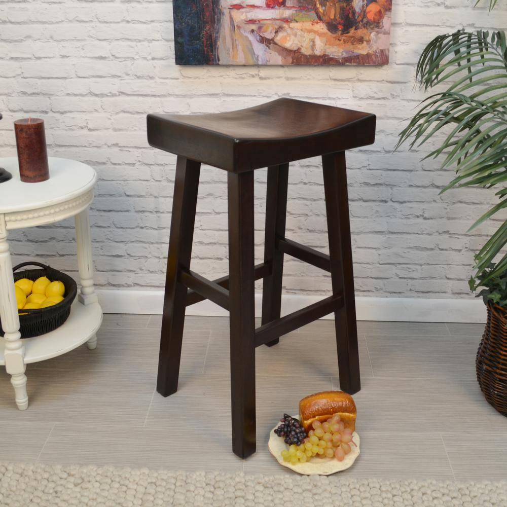 Carolina Living 30" Levi Barstool Espresso Brown: Stained MDF Legs, Fixed Height, Backless Design