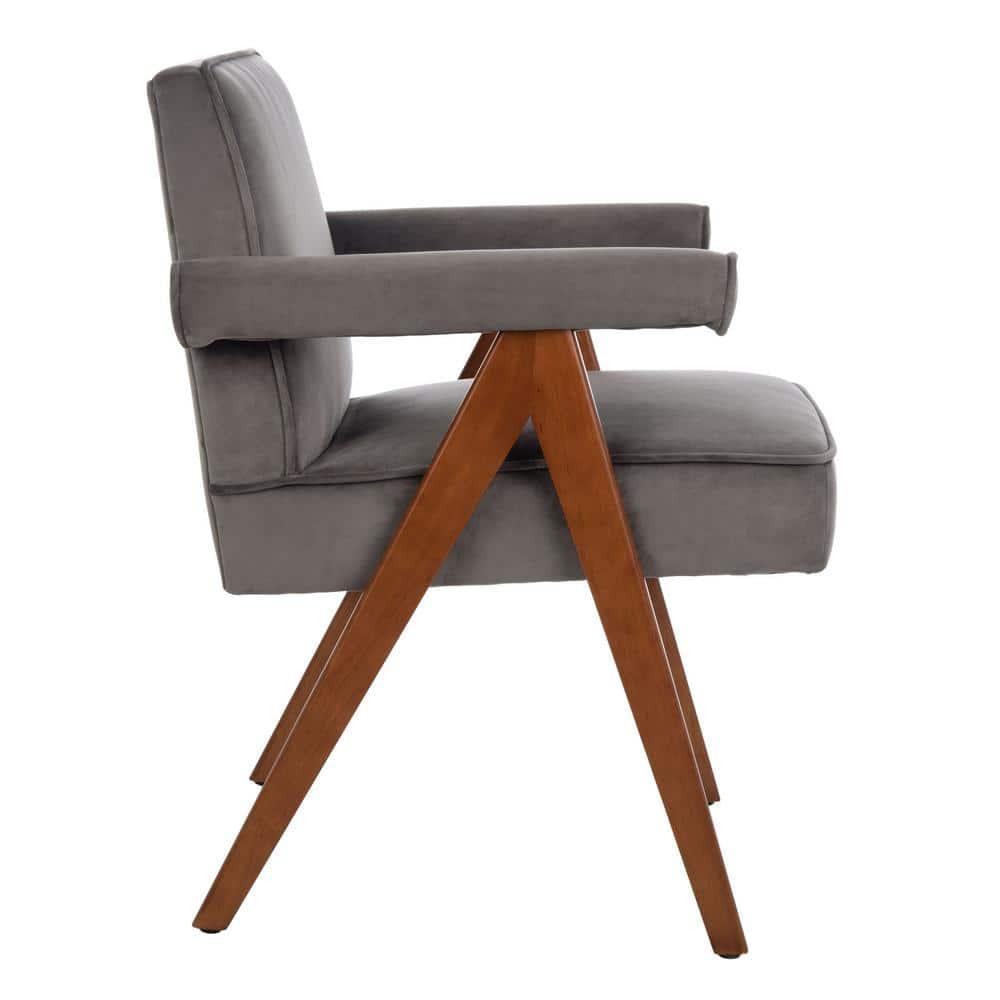 Suri Mid Century Arm Chair - ACH4508 - Dark Grey/Walnut - Safavieh