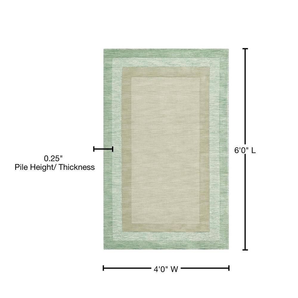 Impressions IM821 Hand Loomed Area Rug - Green/Beige - 4'x6' - Safavieh