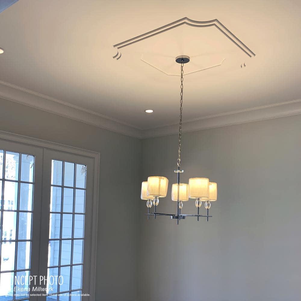Ekena Millwork 26"W x 13"H x 7"ID x 9"C x 1"P Rectangle Architectural Grade PVC Contemporary Ceiling Medallion CMP34X17RE-04000