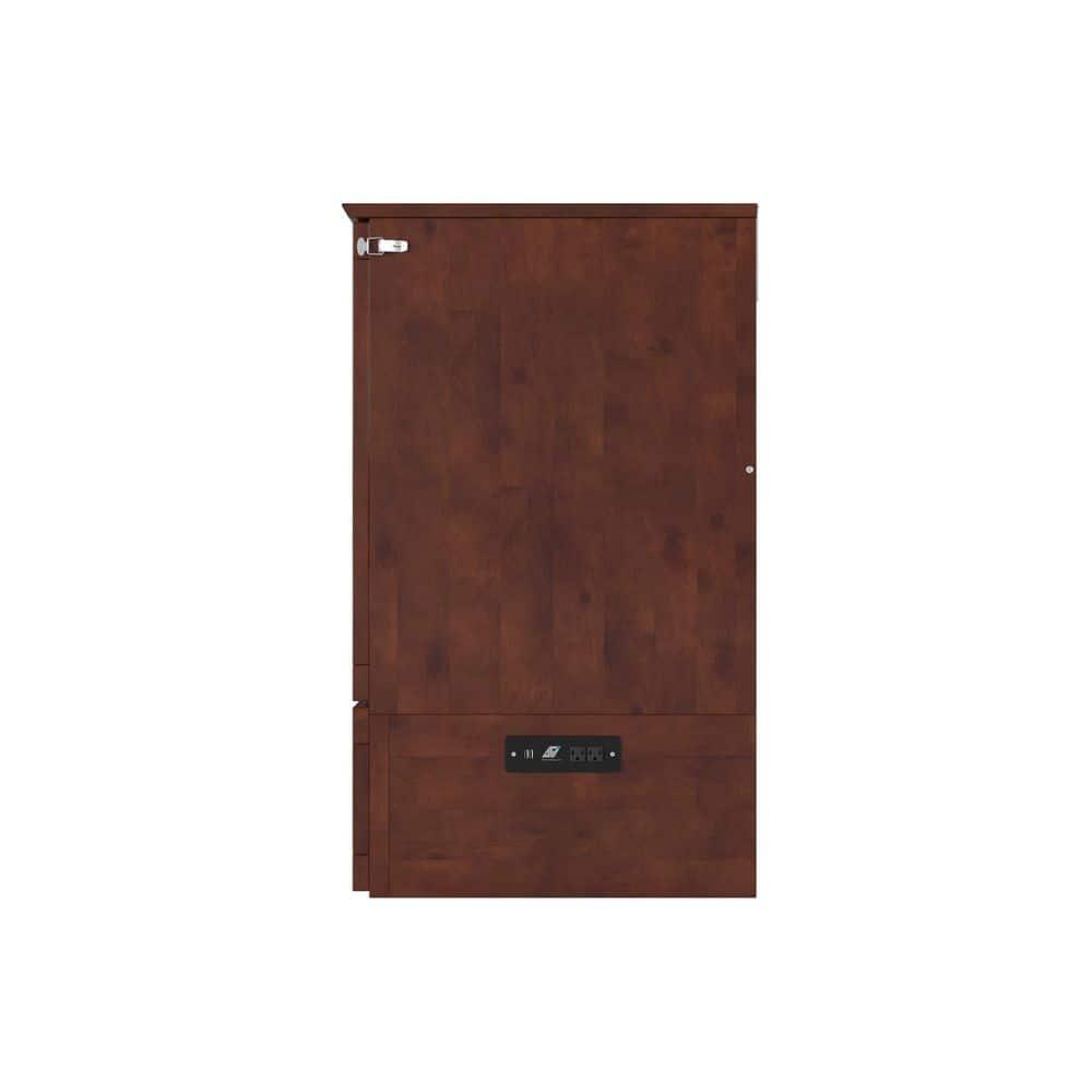 Queen Hamilton Murphy Bed Chest with Folding Mattress - AFI: USB Turbo Charger, Storage
