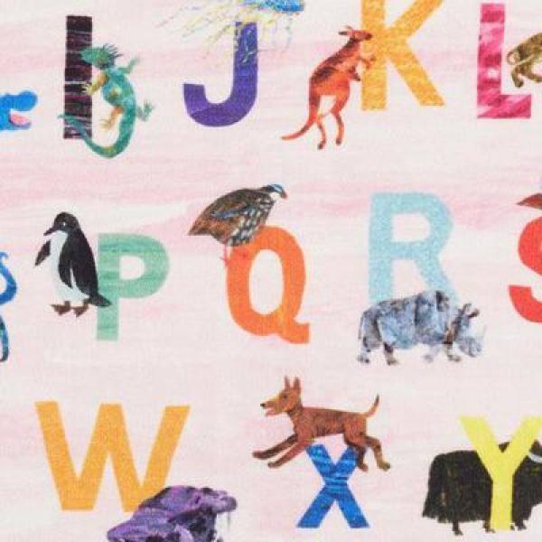 Eric Carle Alphabet Zoo Graphic/Print Pink Area Rug