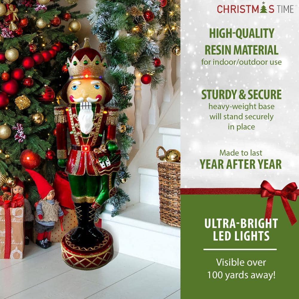 African American Dancing Mrs. Claus with Hooded Cloak and Basket Figurine