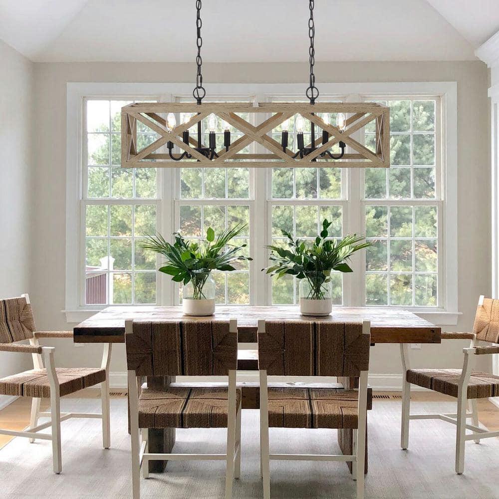 Quentin 8 Light 36" Pendant - PND4100 - Black - Safavieh