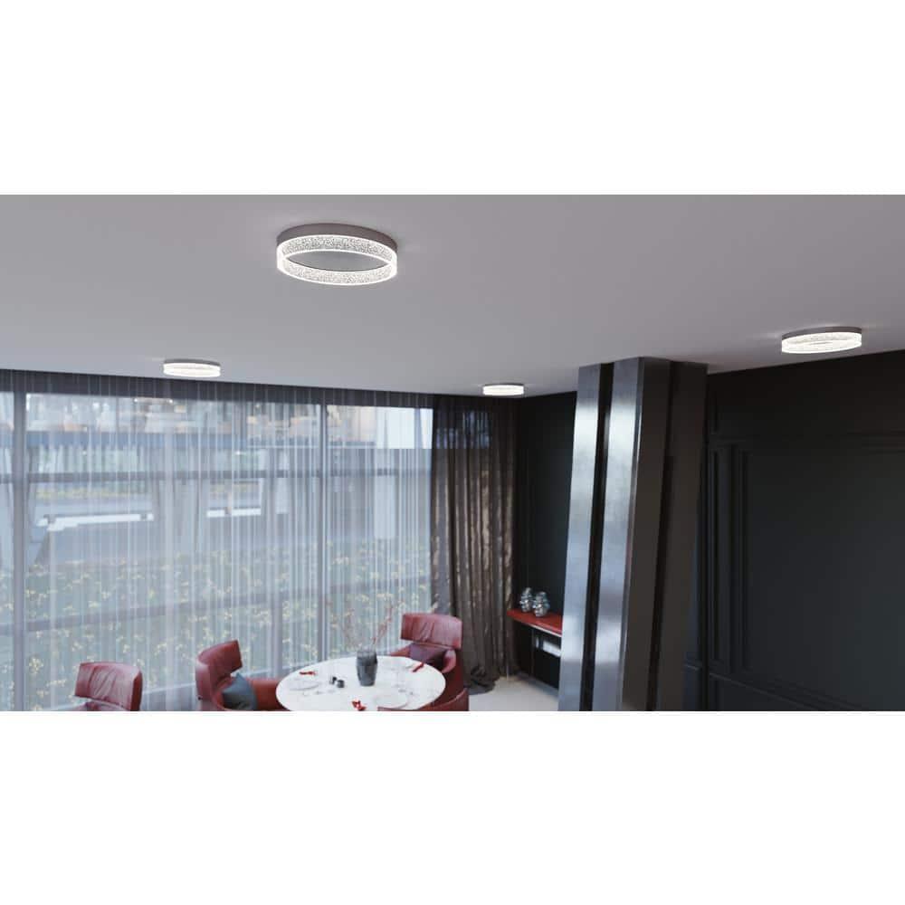AFX  Maggie LED Flush Mount 34 Satin Nickel Large 16 inch Nickel 13 to 24 Inches