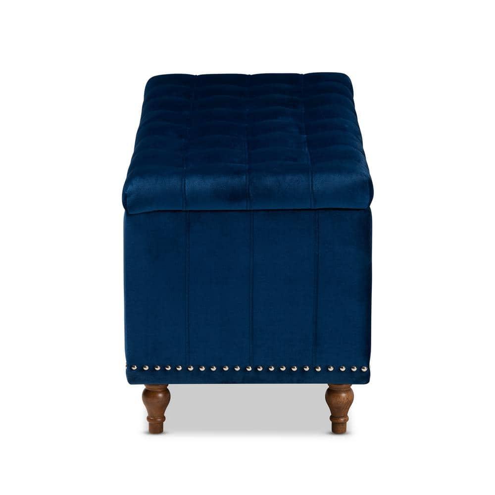 Kaylee Velvet Upholstered Button Tufted Storage Ottoman Bench: Elegant Bedroom & Living Room Decor - Baxton Studio