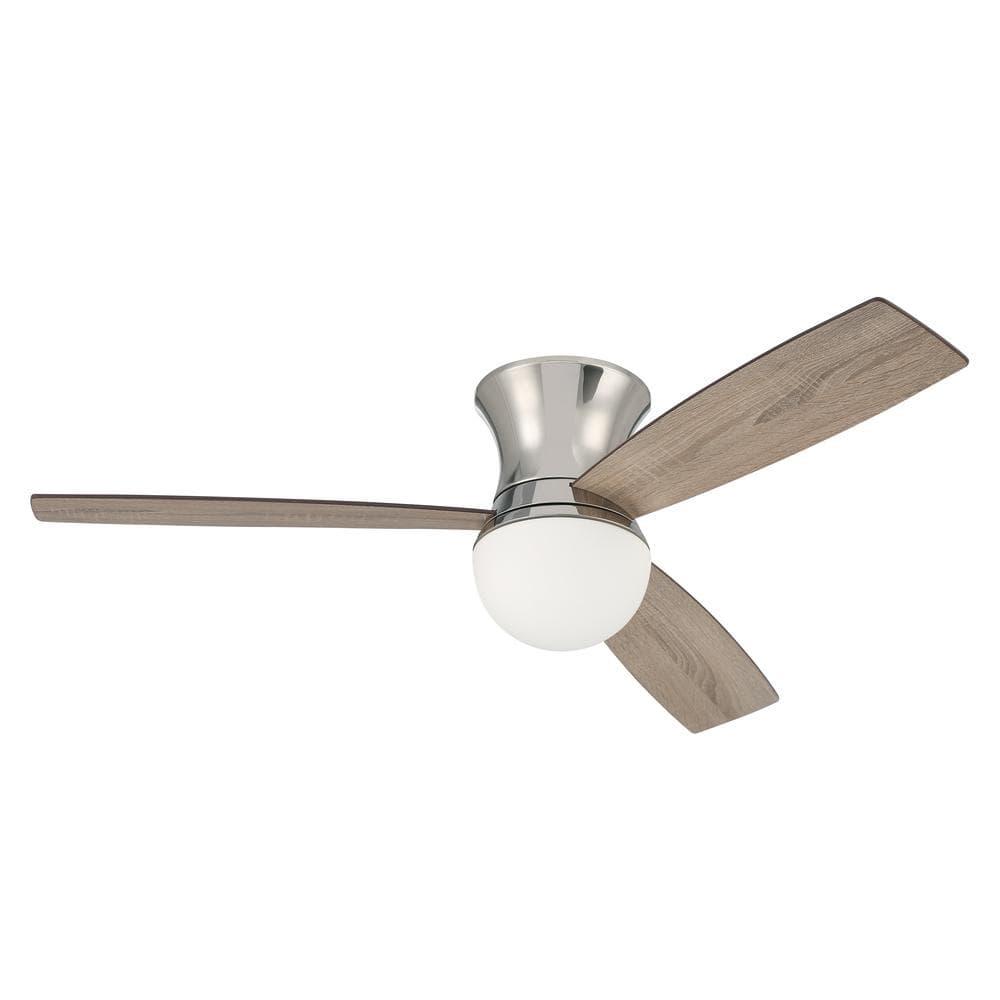 DBK52PLN3-Craftmade Lighting-Daybreak - 3 Blade Flush Mount Ceiling Fan with Light Kit In Contemporary Style-14.09 Inches Tall and 52 Inches