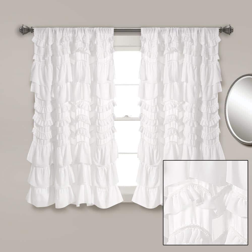 Lush Decor Kemmy Polyester Semi Sheer Curtain Single Panel