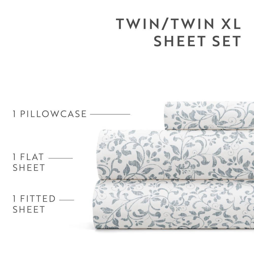 IEnjoy Home 4 Piece Sheet Set Patterned Microfiber Ultra Soft Bedding in Floral Dream