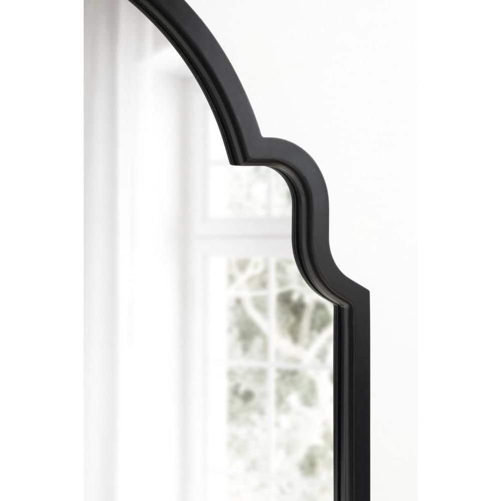 Kate and Laurel Hogan MDF Arch Mirror, 36x30, Black
