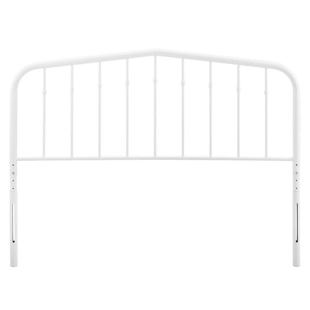 Lennon White Twin Metal Headboard with Adjustable Height