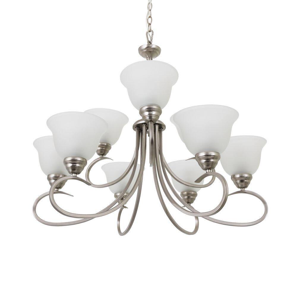 Yosemite Home Decor Ribbon Falls Collection Nine-Lights Chandelier,Satin Nickel