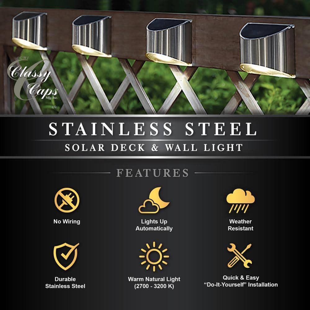 Classy Caps Stainless Steel Solar Powered Integrated LED Metal Deck Light & Reviews | Wayfair