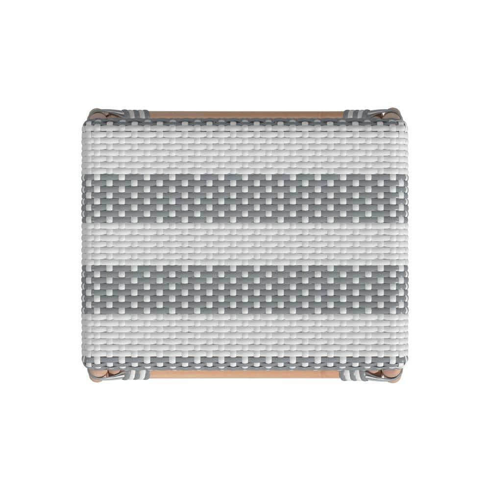 Butler Specialty Company Robias Rattan 24.5" Counter Stool - Gray & White Stripe