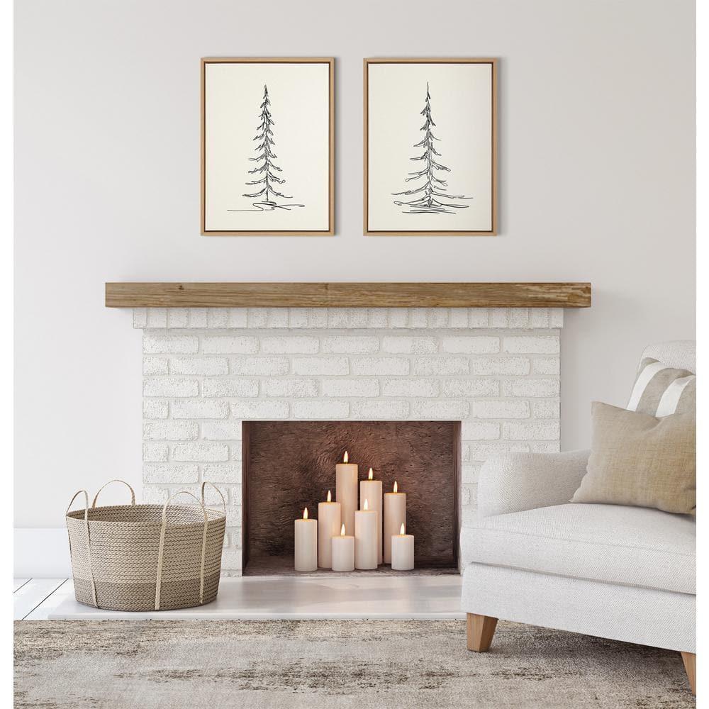 18" x 24" 2pc Sylvie Minimalist Evergreen Trees Sketch Framed Canvas Set by the Creative Bunch Studio - Kate & Laurel All Things Decor