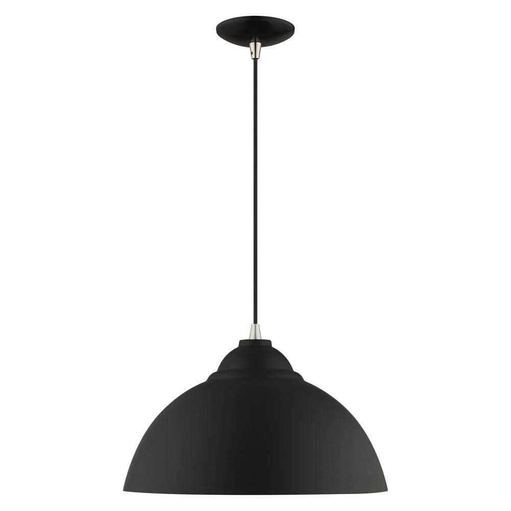 Livex Lighting Metal Shade 1 - Light Chandelier in  Black